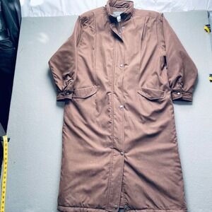 VTG Bromley Sport women parka quilted‎ insulated brown long winter coat size L